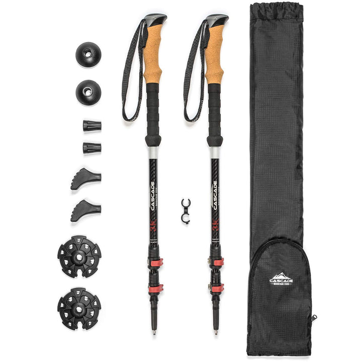 Cascade Mountain Tech Trekkingstöcke, Karbonfaser, mit schnell verstellbaren Verriegelungen, 2 Stück