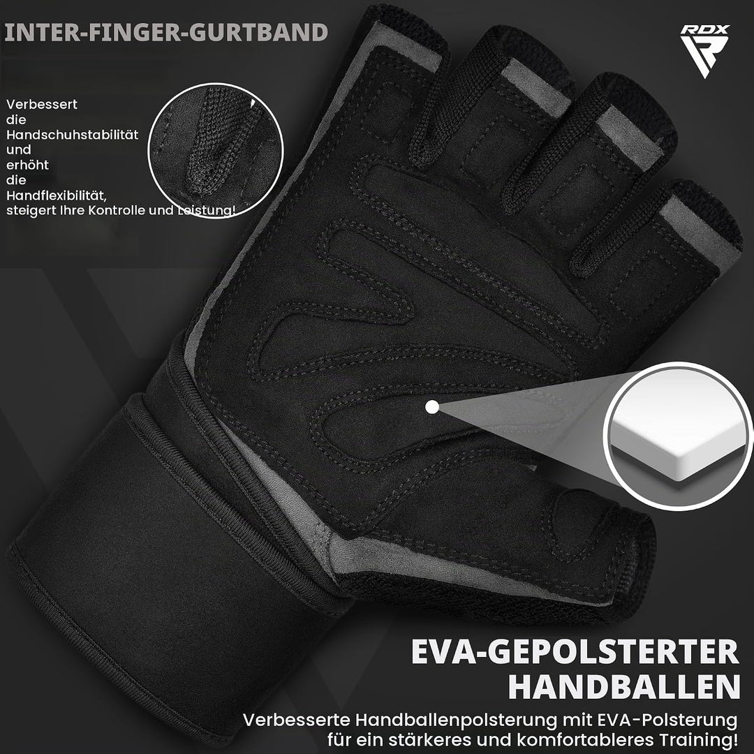 RDX Fitness Handschuhe Herren Damen, Trainingshandschuhe Krafttraining handgelenkschutz für Gewichth
