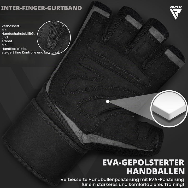 RDX Fitness Handschuhe Herren Damen, Trainingshandschuhe Krafttraining handgelenkschutz für Gewichth