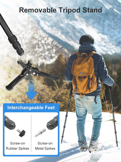 Einbeinstativ, Moman MA65 Kamera Stativ mit Standspinne Reisestativ DSLR Monopods Aluminium Kompakte