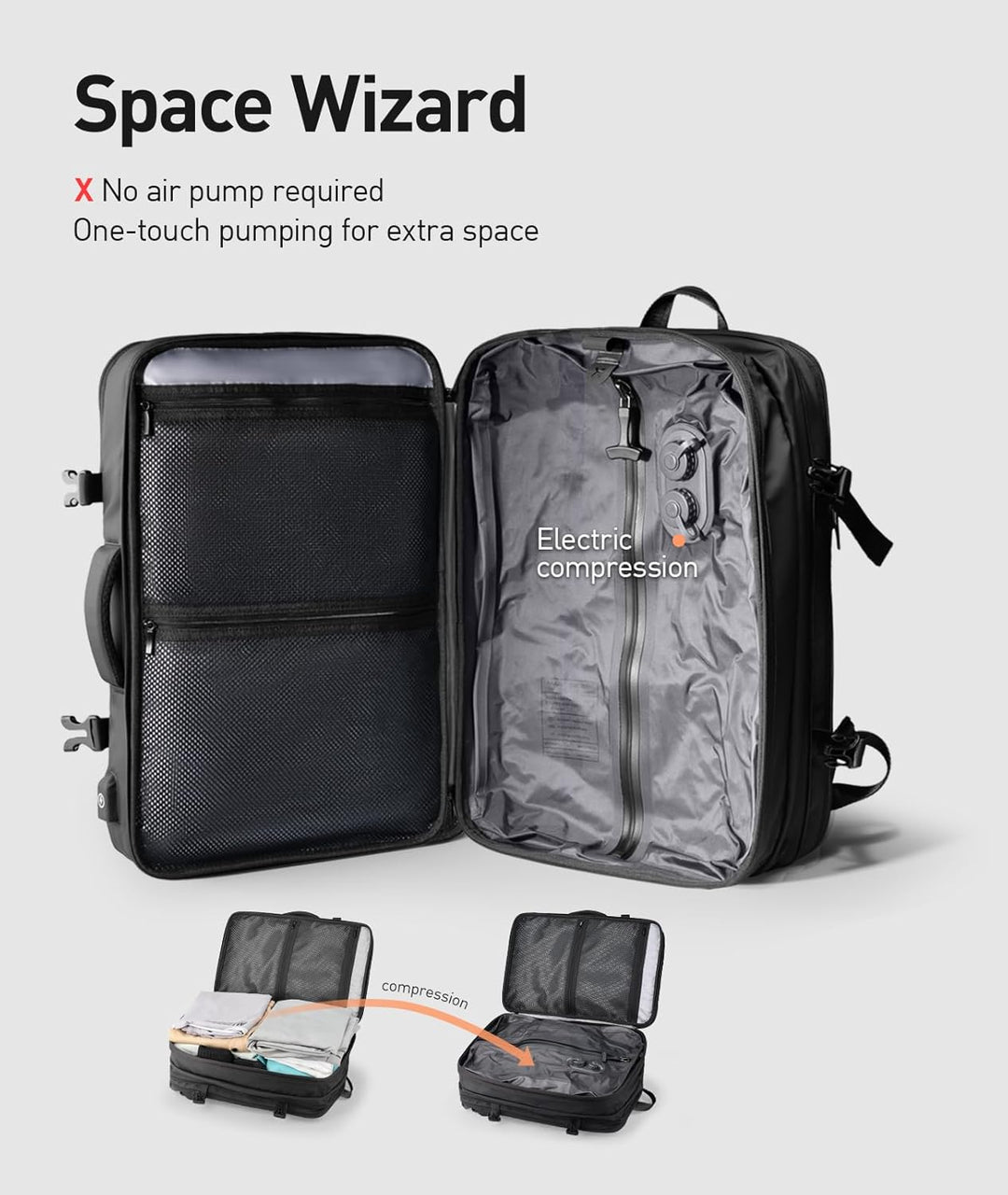 MARK RYDEN Business Rucksack Erweiterbar 20L-35L Hydrophobes Gewebe zum Mitnehmen Laptop für 17,5-Zo