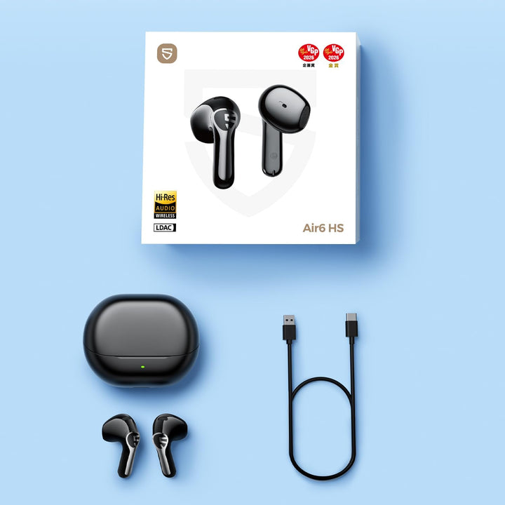 SoundPEATS Air6 HS BT 6.0 kabellose Kopfhörer, Semi-In-Ear-Kopfhörer für leichtes und angenehmes Tra