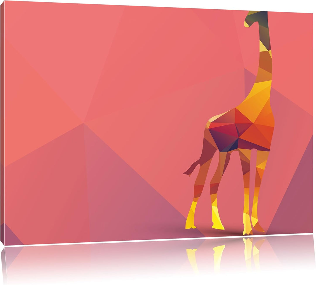 Pixxprint anmutige Vector Giraffe als Leinwandbild/Grösse: 100x70 cm/Wandbild/Kunstdruck/fertig besp