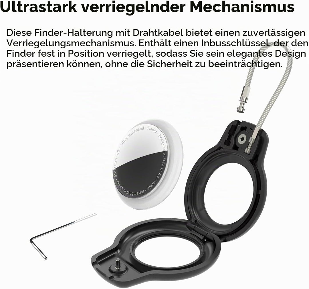 SPGUARD Kompatibel mit Apple AirTag Anhänger Secure Halter mit Kabel, 2er Pack Air Tag Lock Case Sch