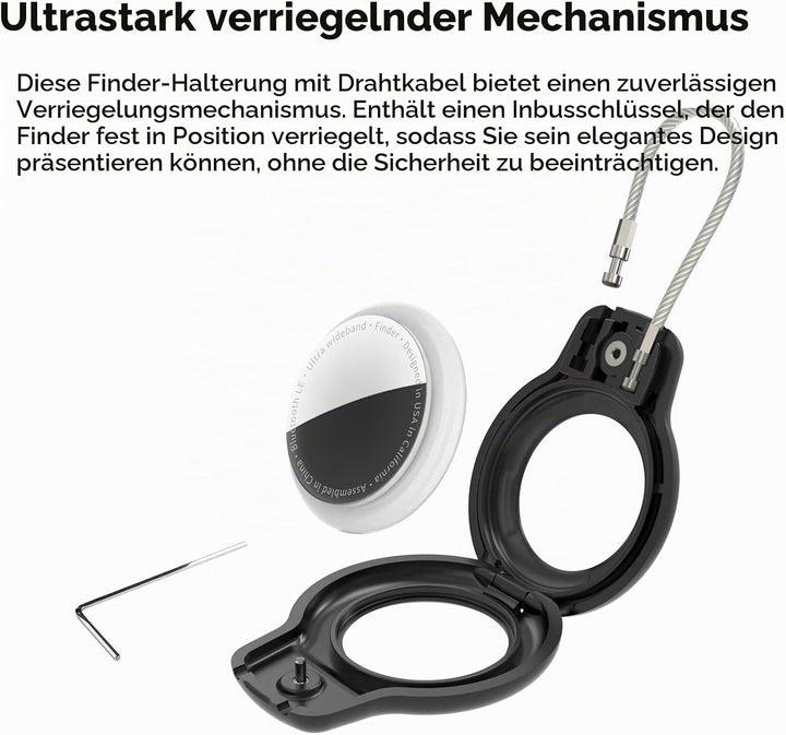 SPGUARD Kompatibel mit Apple AirTag Anhänger Secure Halter mit Kabel, 2er Pack Air Tag Lock Case Sch