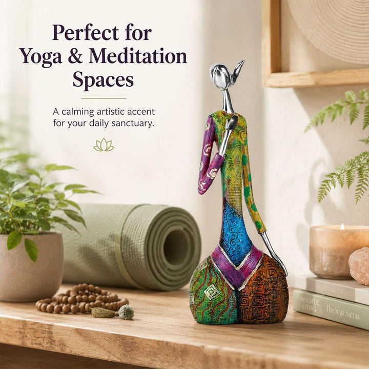 Statuen und Skulpturen Abstrakter Yoga-Kunst Frau, kreative Vollfarb-Ölgemälde-Kunst-Frauenstatue, M