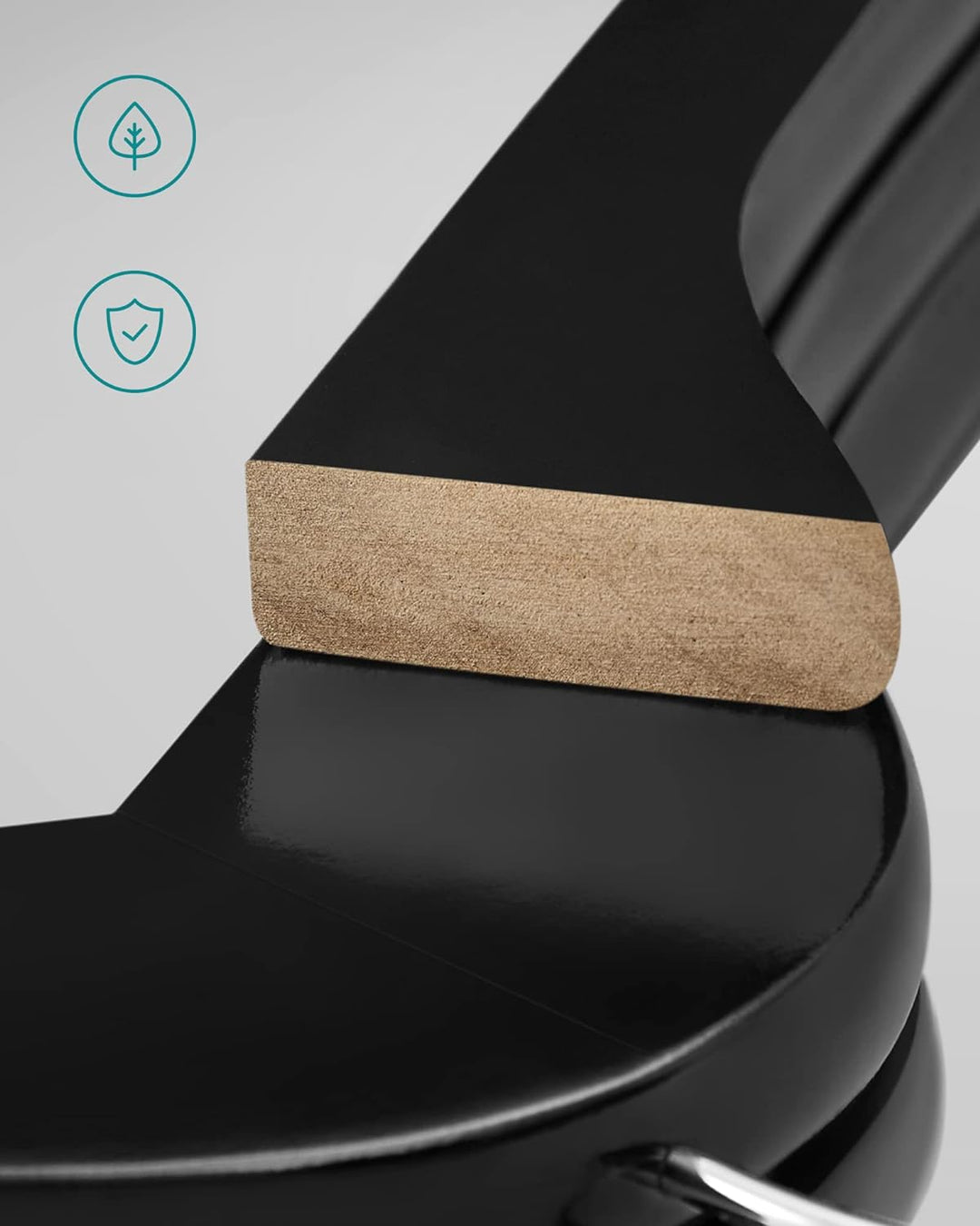 SONGMICS Kleiderbügel Holz, 10er Set, Bügel aus Massivholz, Einkerbungen im Schulterbereich, Rutschf