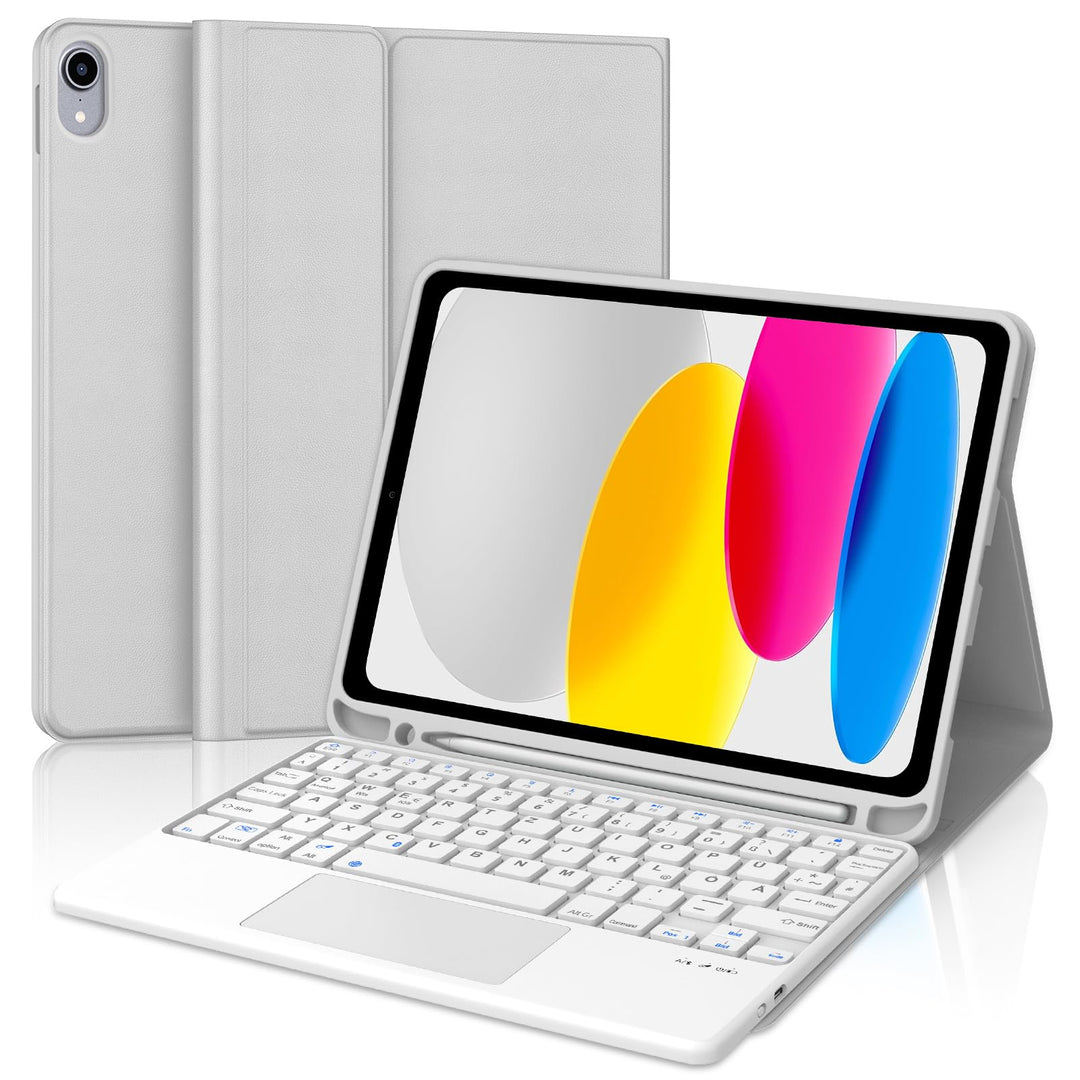 Hülle Tastatur für iPad (A16) 11/10 Generation (2025/2022) 11/10.9 Zoll Grau iPad (A16) 11/10 Genera
