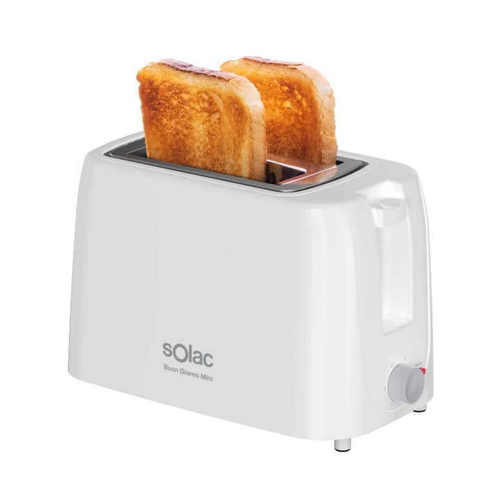 Solac - Mini-Toaster Buon Giorno 750W | 2 Schlitze für Toastbrot | 6-stufiger Bräunungsregler | Selb
