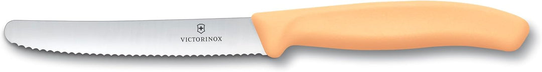 Victorinox Swiss Classic Frühstücksmesser, Brötchenmesser, Set 4teilig, Scharfe Klinge, Wellenschlif