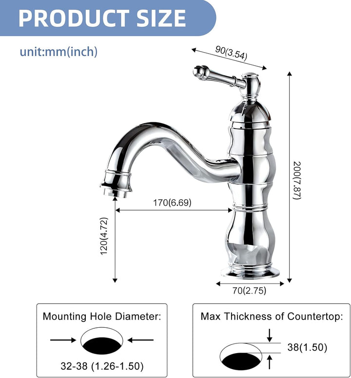 kisimixer Wasserhahn Bad,360° Drehbar Waschtischarmatur-Mischbatterie für Bad, Einhandmischer Wascht