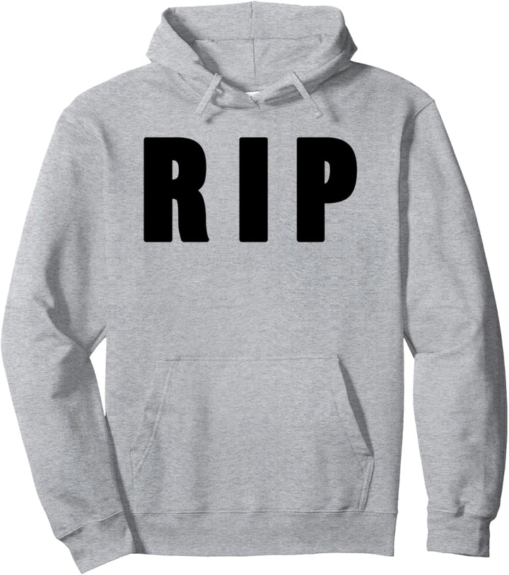 RIP Big Bold Black Text Pullover Hoodie