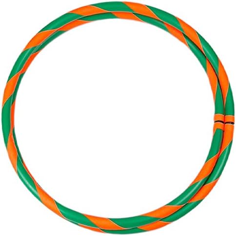 Bunter Hula Hoop Reifen, faltbar, Ø90/95/100cm Grün-Orange Ø100cm, Grün-Orange Ø100cm