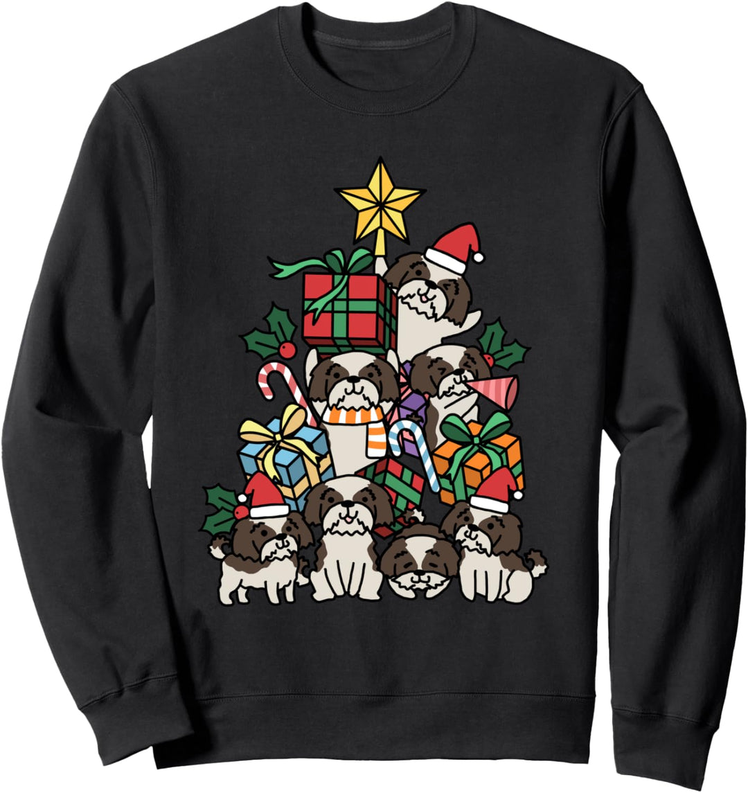 Weihnachtsbaum Shih Tzu Hund Sweatshirt