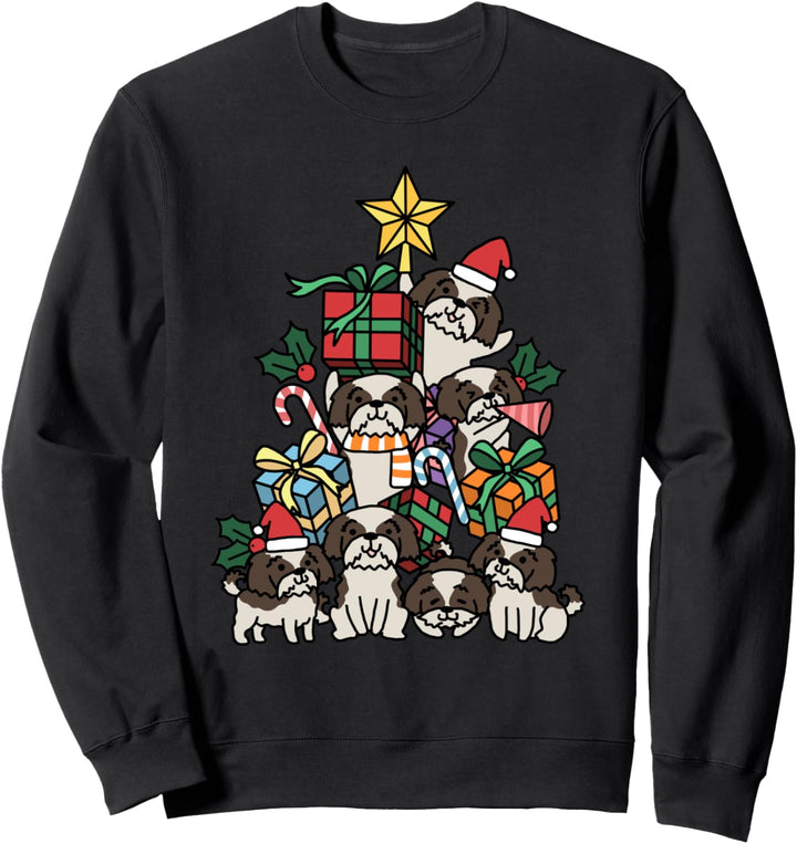 Weihnachtsbaum Shih Tzu Hund Sweatshirt