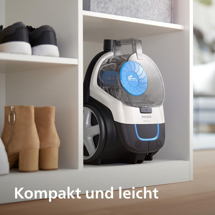 Philips PowerPro Compact Series 3000 Beutelloser Staubsauger – 900 W, Bodenstaubsauger mit HEPA-Filt