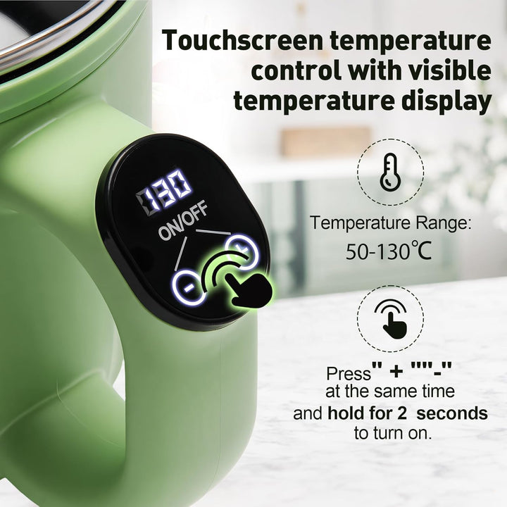 1,5L Elektrischer Wachsschmelztiegel mit Digitalem Touchscreen – Antihaftbeschichtung &amp; Präziser Tem