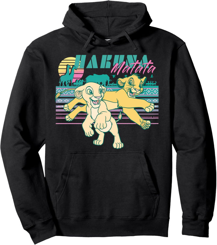 Disney Lion King Simba & Nala Retro Landscape Portrait Pullover Hoodie