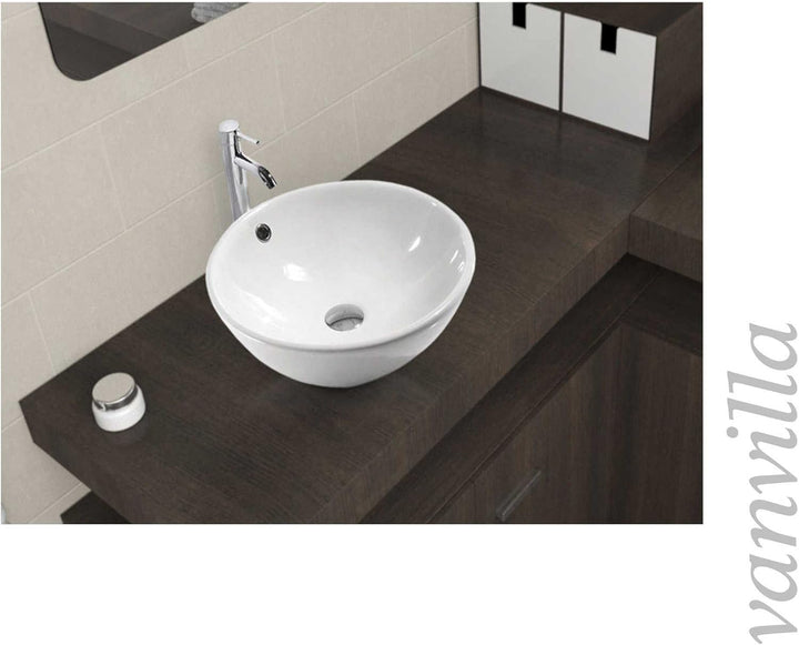 vanvilla Design Aufsatzwaschbecken Keramik Waschbecken TS-057 Waschtisch Waschschale