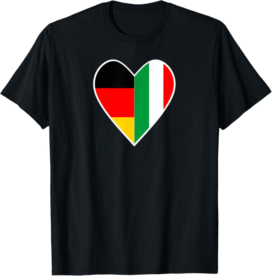 Nationalität & Freundschaft - Deutsch und Italien - Herz T-Shirt