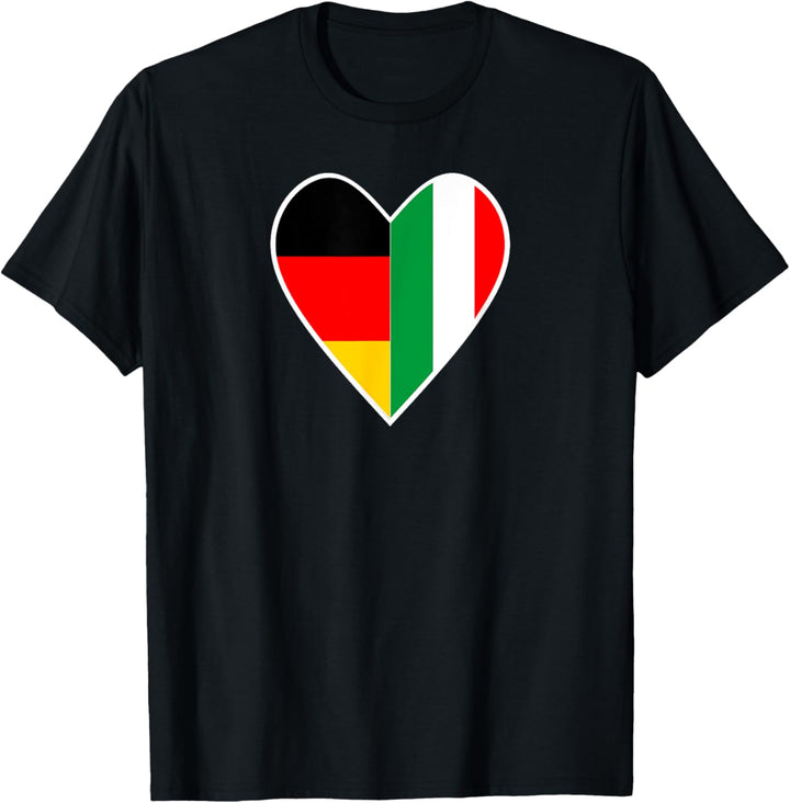 Nationalität & Freundschaft - Deutsch und Italien - Herz T-Shirt