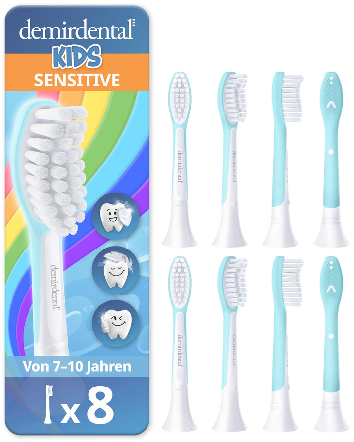 demirdental Kinder Ersatzbürsten passend für Philips Sonicare Kids, Bürstenköpfe ab 7 Jahre, entspri