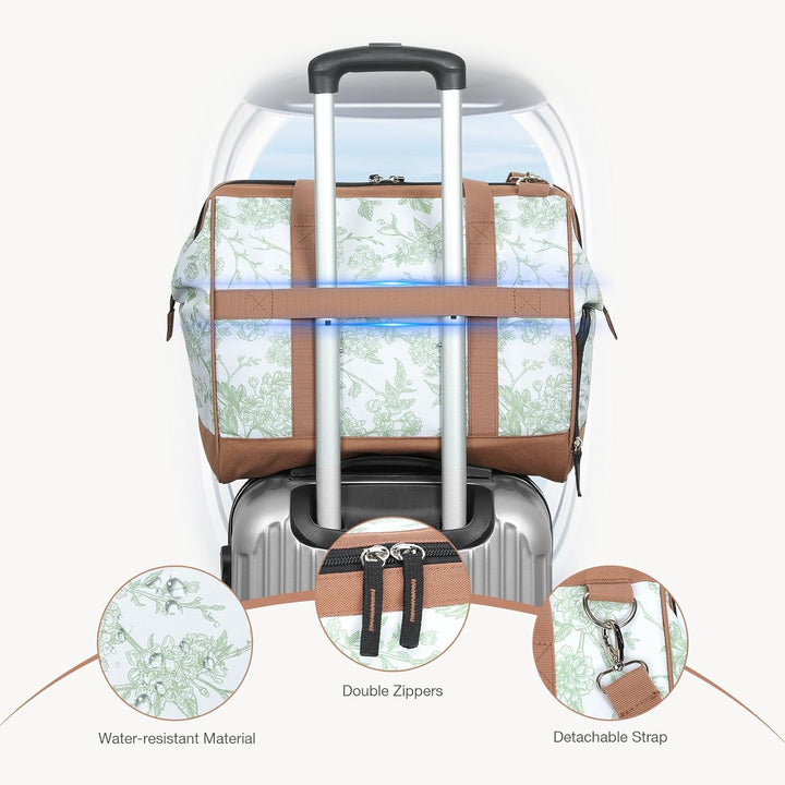 Lekesky Reisetasche Damen, Weekender Damen Klein mit Schuhfach, Grosses Öffnungsdesign, 33L Klinikta