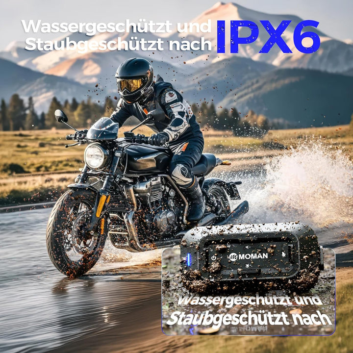 Moman RSC Motorrad Helm Headset 1000mAh für Solo-Fahrten, RSC
