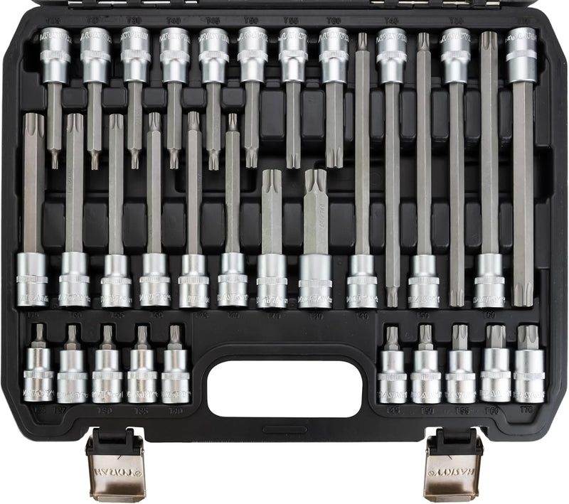 32 tlg Torx Steckschlüssel Satz T25 - T80 Innen Nüsse Bits Werkzeug Set Nuss