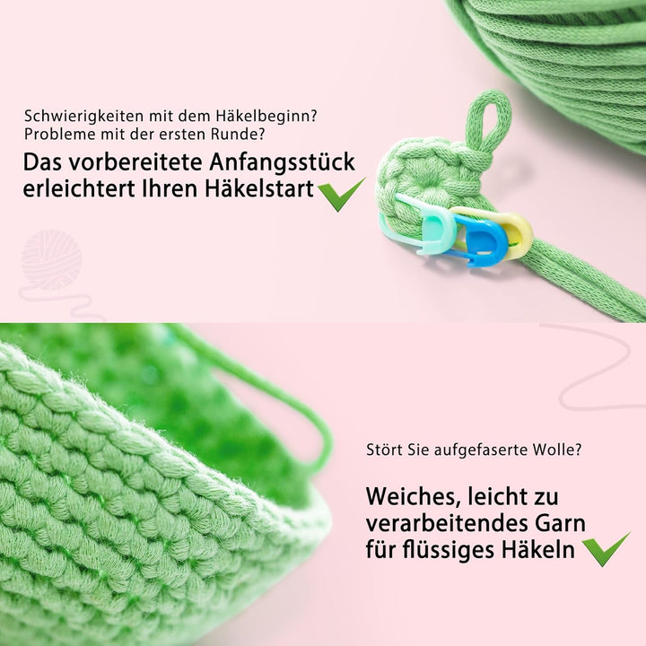 CrochetBox Komplettes Häkelset für Anfänger, Tulpen in Töpfen Häkelset, Video-Tutorial einbeziehen,