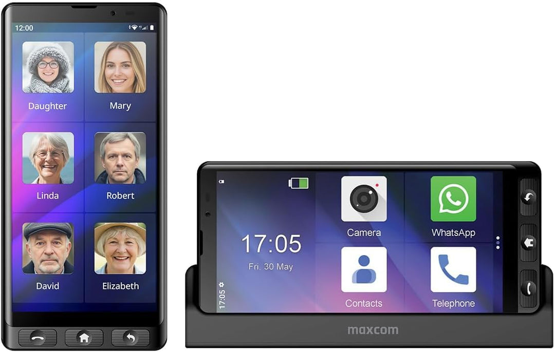 MAXCOM MS601 Smartphone für ältere Menschen mit Whatsapp, grosse Symbole, SOS-Taste, grosses Display
