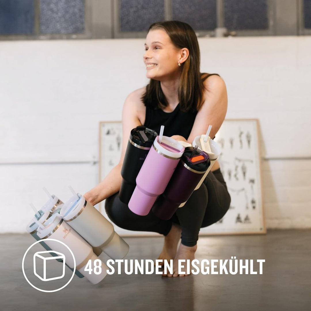 Stanley Quencher H2.0 Flowstate Trinkflasche Mit Strohhalm 1.2L - Thermobecher Kühlt 11 Stunden - 48