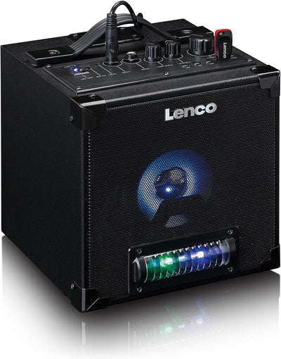 Lenco BTC-070 Karaoke Anlage - Bluetooth Lautsprecher mit Mikrofon - Musikbox - Lichteffekte - 10 St