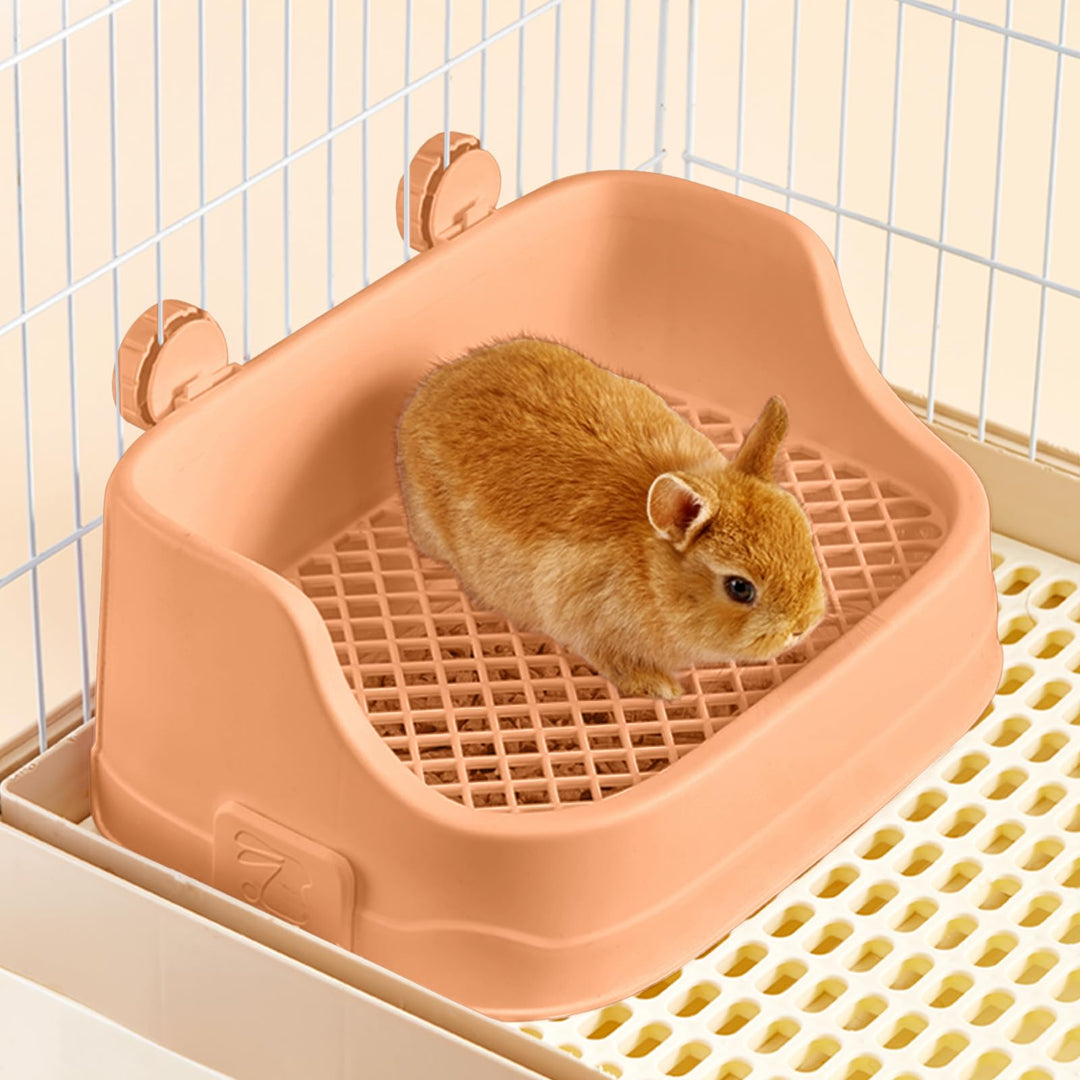 Kaninchen Toilette, Mittelgross Kleintier Katzentoilette für Käfige Abnehmbar Ecktoilette Töpfchentr