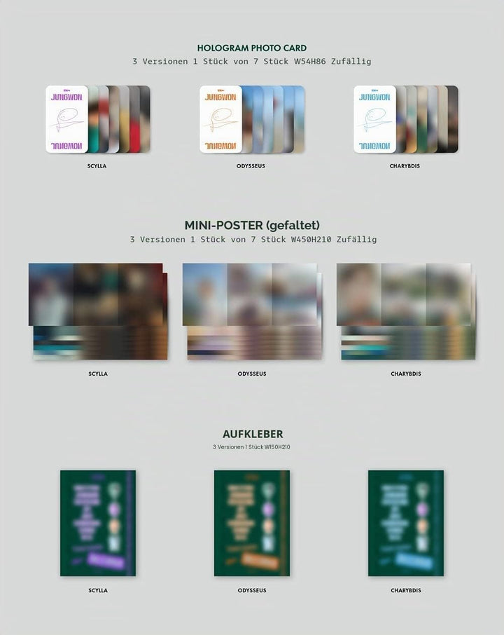 ENHYPEN - DIMENSION : DILEMMA Album+Pre-Order Benefit+Folded Poster+Extra Photocards Set (SCYLLA ver