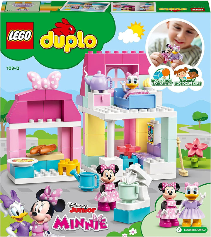 LEGO 10942 DUPLO Disney Minnies Haus mit Café, Minnie Mouse Spielzeug zum Bauen ab 2 Jahre, Kindersp