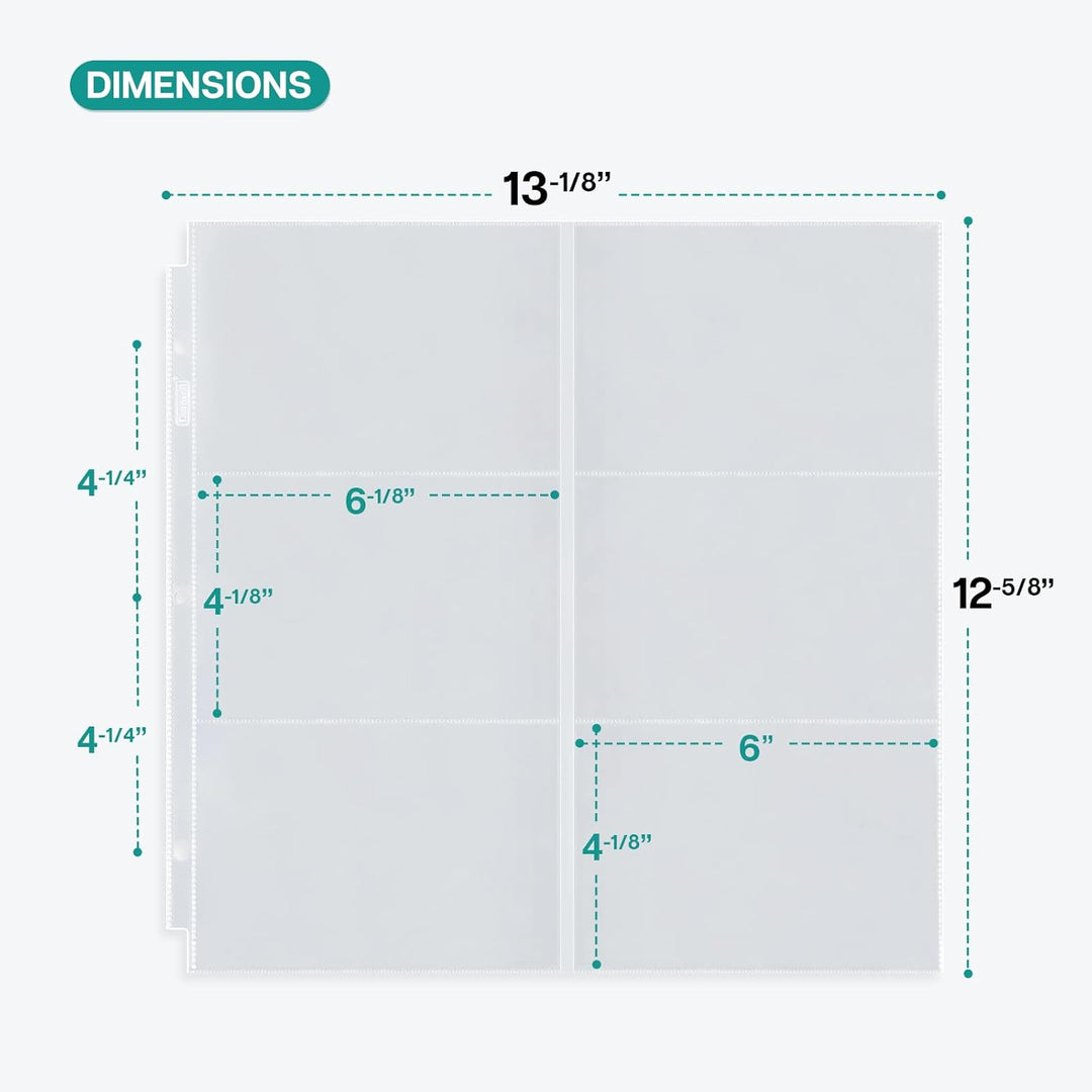Dunwell Fotoalbum-Nachfüllseiten 30,5 x 30,5 cm – (10,2 x 15,2 cm Querformat, 25 Stück), für 300 Fot