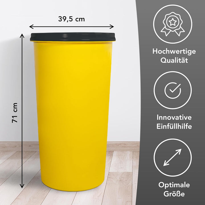 Will-Jeder Mülleimer 60l mit geruchsdichtem Deckel (Anthrazit), Gelber Sack Ständer, Made in Germany