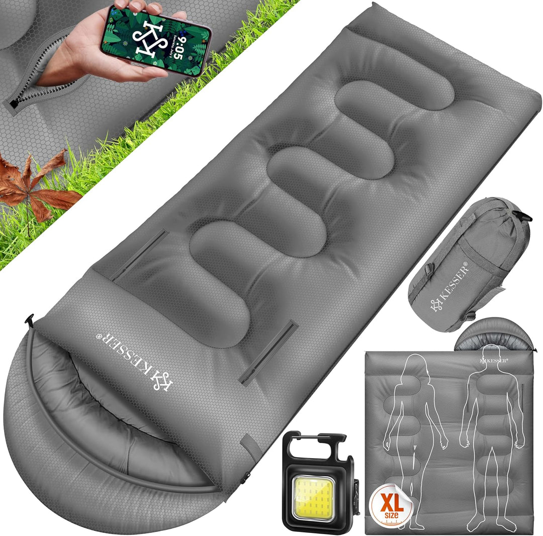 KESSER® Schlafsack Outdoor | Deckenschlafsack 3-4 Jahreszeiten | Camping-Sleeping-Bag für Erwachsene