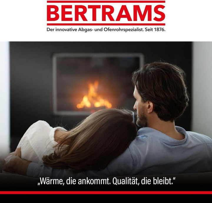 BERTRAMS Ofenrohr 150mm Ø Bogen mit Tür Gussgrau | Stahlrohr mit 0-90° Winkel | Feuerrohr aus Stahlb