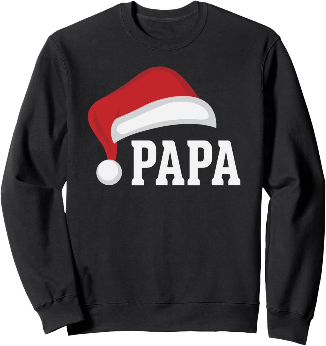 Papa - Santa Hat Grandparent Christmas Holiday Grandfather Sweatshirt