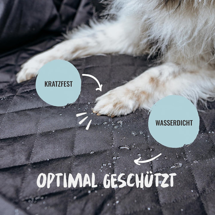 Rudelkönig Hundedecke für Auto Rückbank - Wasserabweisende Autoschondecke für Hunde mit Seitenschutz
