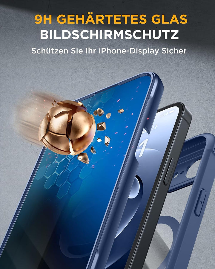 Miracase Sichtschutz Hülle für iPhone 17e / iPhone 16e für MagSafe, Vollschutz Stossfest, Integriert