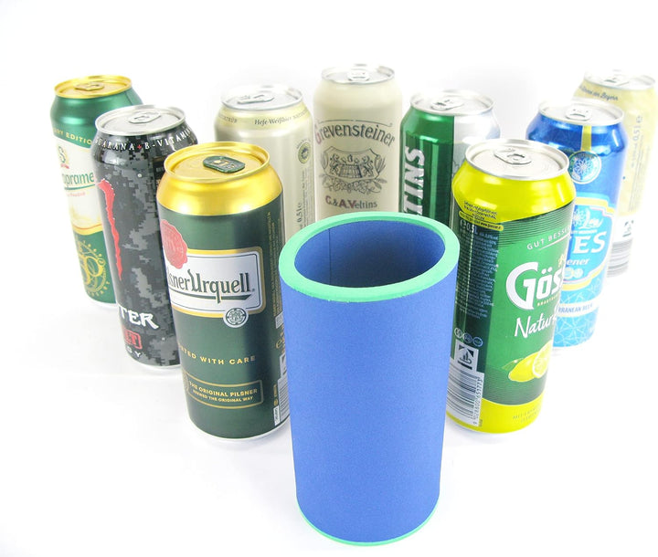 4er Set Blaue Getränkekühler 0,5l Dose - Bierkühler - Neoprenkühler - passgenau ~Dosenkühler~ für al