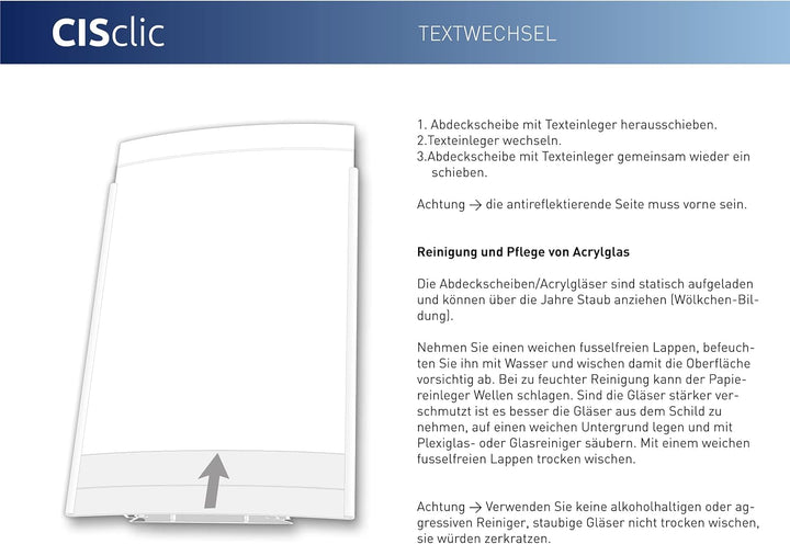 SCHILDER Systeme 2 Stk. CIS.clic Büroschild DIN A6 | Schild eloxiert | 110 x 148,5mm | 1,5mm klare A