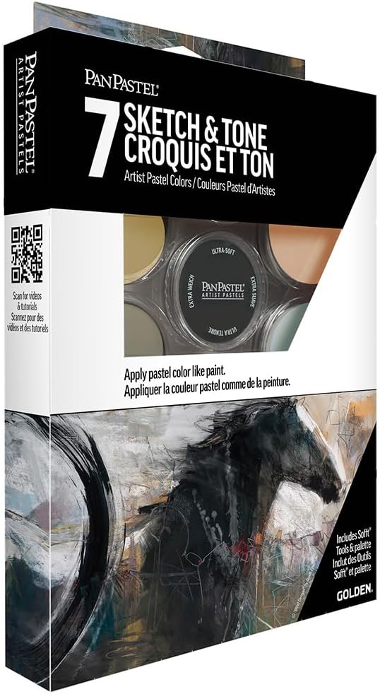 PanPastel Sketch & Tone Ultra Soft Artist Pastell Set, 9 ml, 7 Stück, Pastellfarben, 1 Count (Pack o