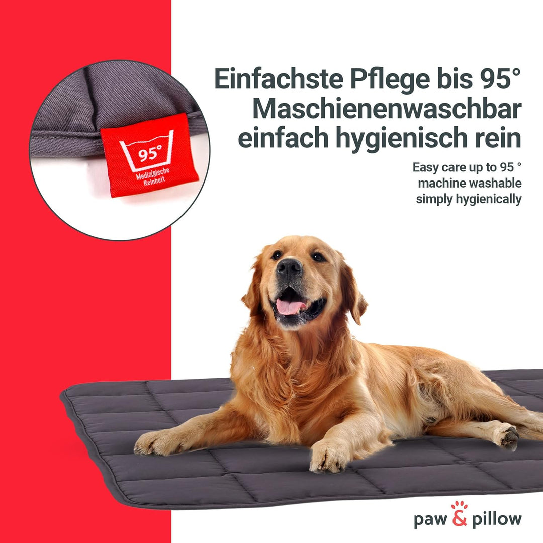 paw & pillow Hundematte für Auto, Indoor & Outdoor - Hundedecke Kratz und Kochfest bis 95° Grad, Grö