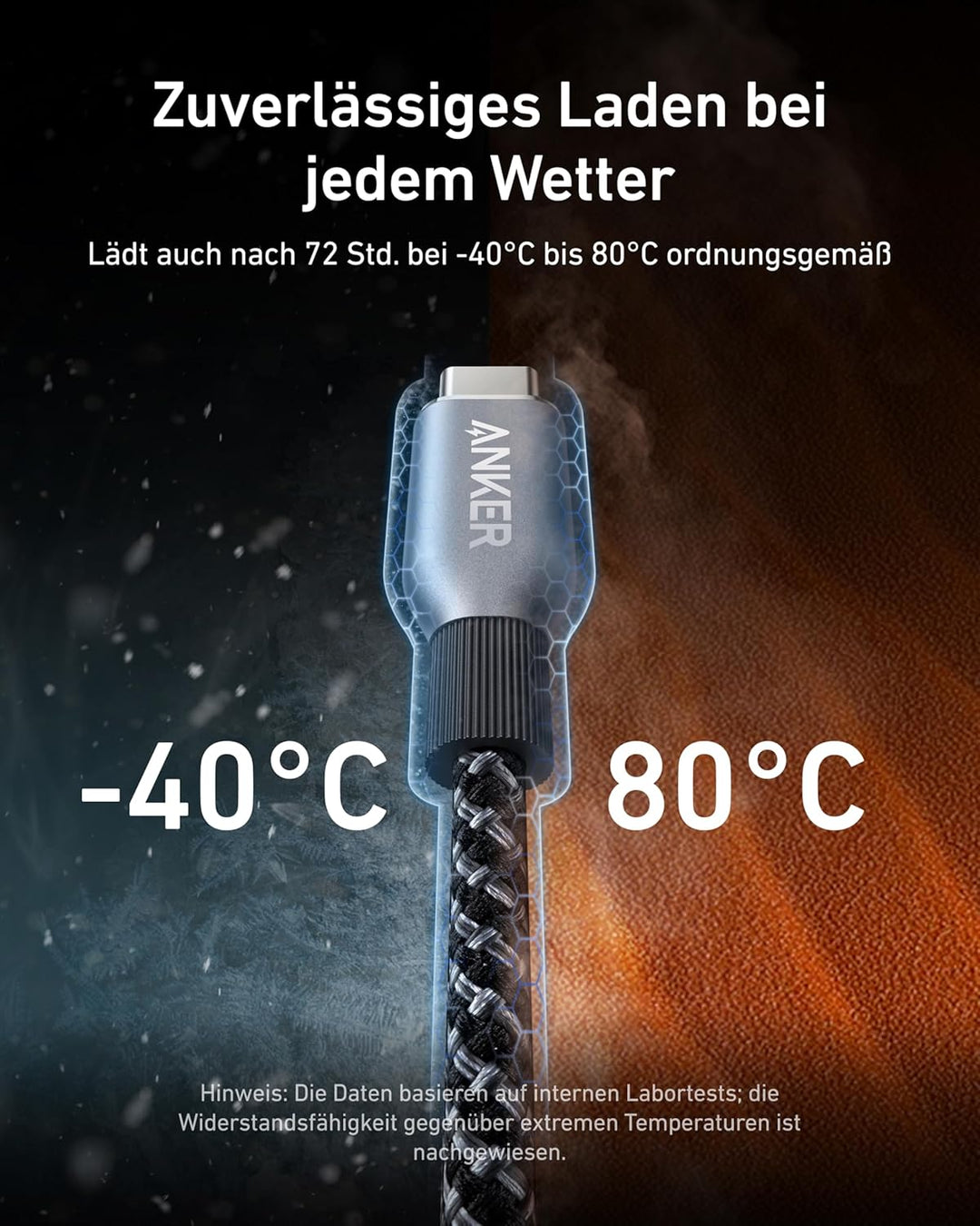 Anker Prime USB C auf USB C Kabel, 240W 180cm Schnellladekabel USB C, Upcycled Nylon im Flecht-Desig