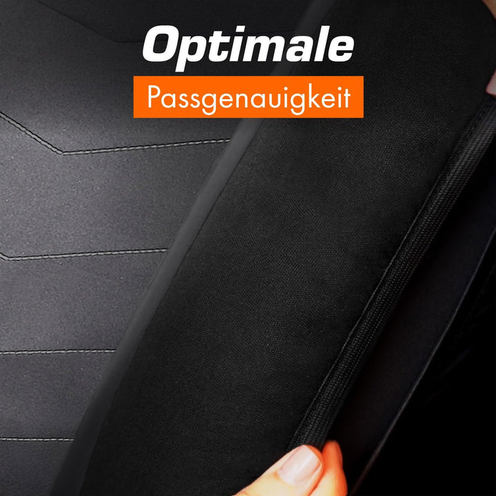 Upgrade4cars Auto-Sitzbezüge Set Universal schwarz | Auto-Schonbezüge Vordersitze &amp; Rückbank | Auto-