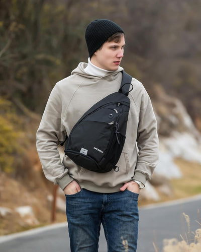 WATERFLY Sling Bag Crossbody Backpack Schulterrucksack mit verstellbarem Schultergurt Perfekt für Ou